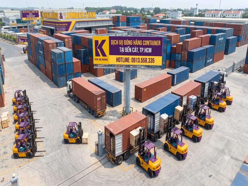 Cho thuê xe nâng đóng hàng tại Bàu Bàng Thủ Dầu Một