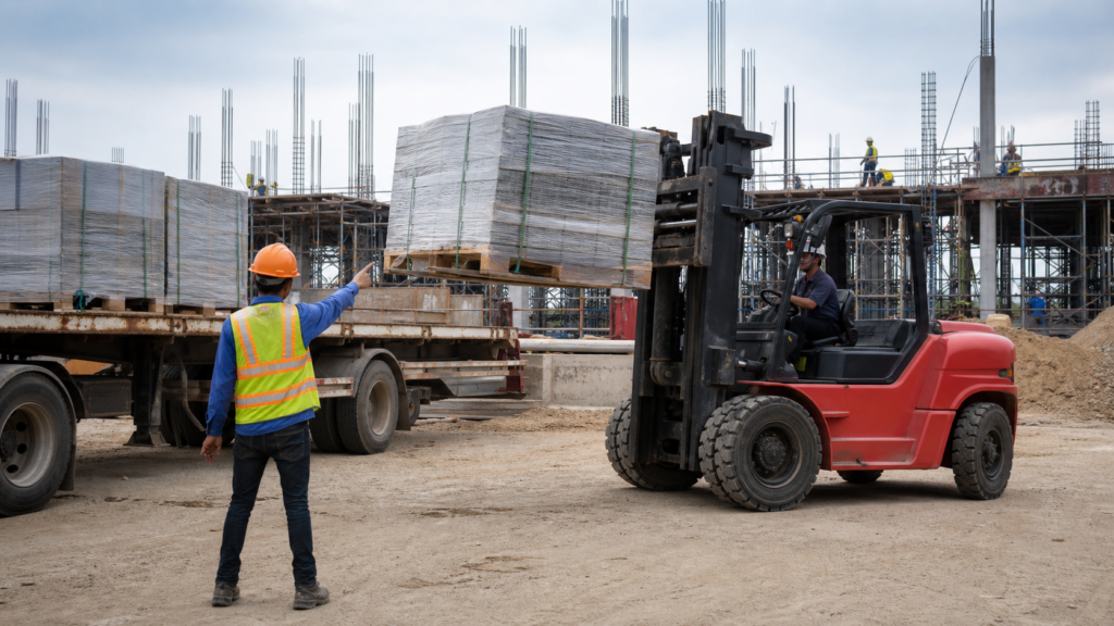 Xe nâng phục vụ công trình xây dựng